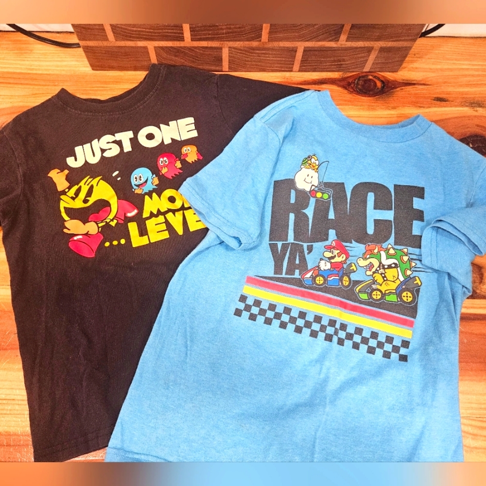 Super Mario Bros & Pac Man Small T-shirt Bundle